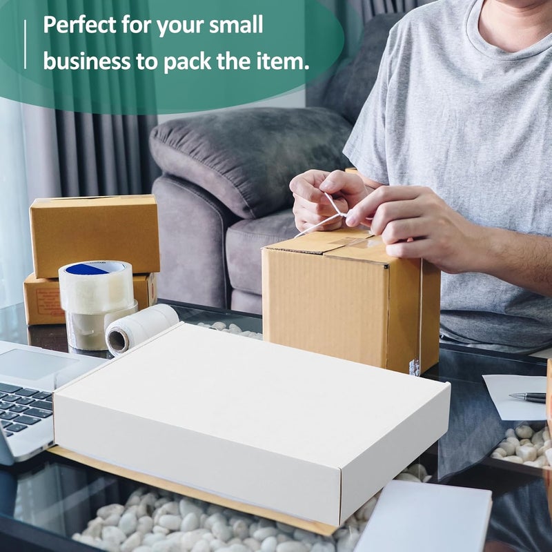 Eupako 13x10x2" White Shipping Boxes Corrugated Box Mailers 20 Pack Cardboard Shipping Boxes for Small Business, Mailing - Image 5
